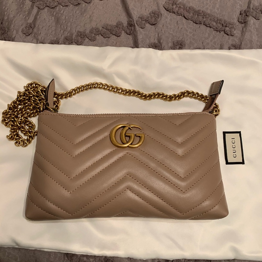 Gucci GG Marmont mini chain bag - Dusty Pink